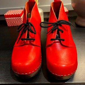 Sandgrens Swedish Clogs - Vibrant Red, Worn once, great condition - Size 40
